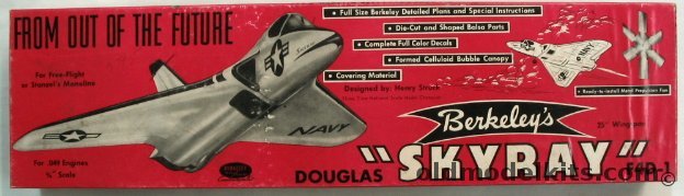 Berkeley 1/16 Douglas F4D-1 Skyray - Ducted Fan Flying Model Airplane Kit - (F4D1), 4-15 plastic model kit